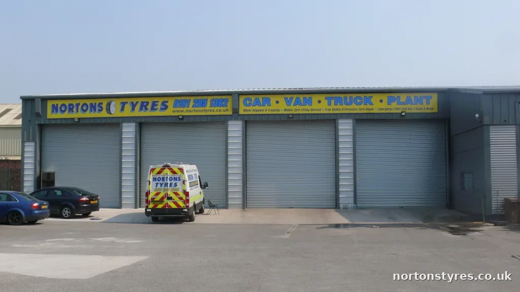 Nortons Tyres building and yard on Norton Street Nortons Tyres building and yard on Norton Street
