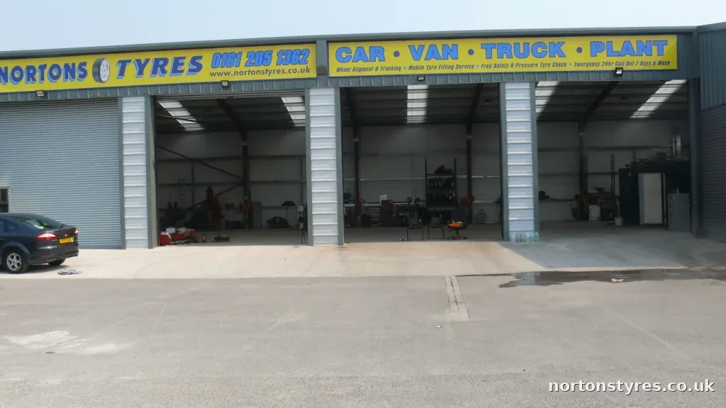 Open bays at the Nortons Tyres building Open bays at the Nortons Tyres building